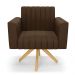 Kit 2 Poltronas Giratória Viena Gomada Suede Marrom Base de Madeira MA30 - D'Rossi