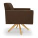 Kit 2 Poltronas Giratória Viena Gomada Suede Marrom Base de Madeira MA30 - D'Rossi