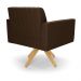 Kit 2 Poltronas Giratória Viena Gomada Suede Marrom Base de Madeira MA30 - D'Rossi