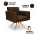 Kit 2 Poltronas Giratória Viena Gomada Suede Marrom Base de Madeira MA30 - D'Rossi