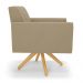 Kit 2 Poltronas Giratória Viena Gomada Suede Marrom Rato Base de Madeira MA30 - D'Rossi