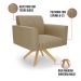 Kit 2 Poltronas Giratória Viena Gomada Suede Marrom Rato Base de Madeira MA30 - D'Rossi