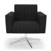 Kit 2 Poltronas Giratória Viena Gomada Suede Preto Base Cromada - D'Rossi
