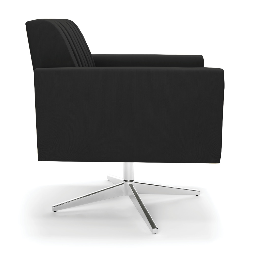 Kit 2 Poltronas Giratória Viena Gomada Suede Preto Base Cromada - D'Rossi