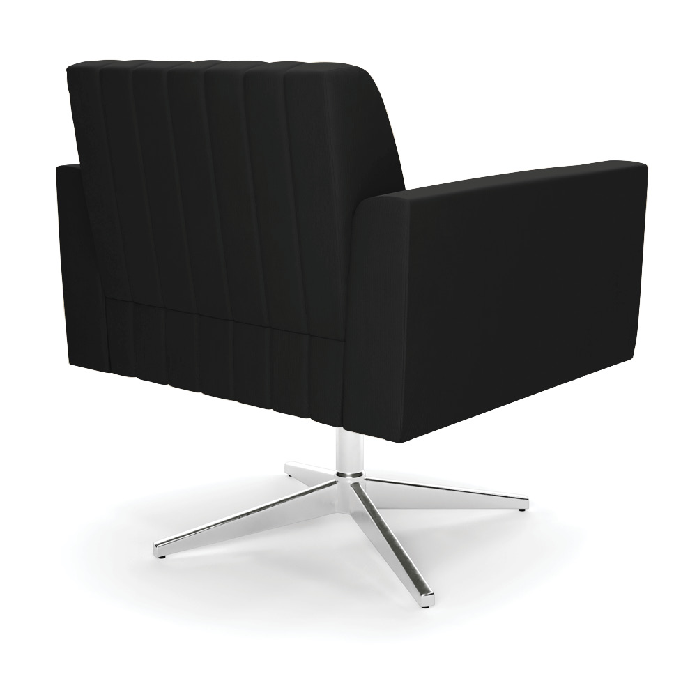 Kit 2 Poltronas Giratória Viena Gomada Suede Preto Base Cromada - D'Rossi