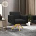Kit 2 Poltronas Giratória Viena Gomada Suede Preto Base de Madeira MA30 - D'Rossi