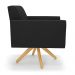 Kit 2 Poltronas Giratória Viena Gomada Suede Preto Base de Madeira MA30 - D'Rossi