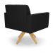 Kit 2 Poltronas Giratória Viena Gomada Suede Preto Base de Madeira MA30 - D'Rossi