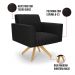 Kit 2 Poltronas Giratória Viena Gomada Suede Preto Base de Madeira MA30 - D'Rossi
