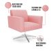 Kit 2 Poltronas Giratória Viena Gomada Suede Rosê Base Cromada - D'Rossi