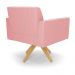 Kit 2 Poltronas Giratória Viena Gomada Suede Rosê Base de Madeira MA30 - D'Rossi