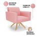 Kit 2 Poltronas Giratória Viena Gomada Suede Rosê Base de Madeira MA30 - D'Rossi