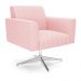 Kit 2 Poltronas Giratória Viena Gomada Suede Rosa Bebê Base Cromada - D'Rossi