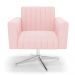 Kit 2 Poltronas Giratória Viena Gomada Suede Rosa Bebê Base Cromada - D'Rossi