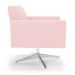 Kit 2 Poltronas Giratória Viena Gomada Suede Rosa Bebê Base Cromada - D'Rossi
