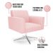 Kit 2 Poltronas Giratória Viena Gomada Suede Rosa Bebê Base Cromada - D'Rossi