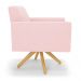 Kit 2 Poltronas Giratória Viena Gomada Suede Rosa Bebê Base de Madeira MA30 - D'Rossi