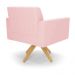 Kit 2 Poltronas Giratória Viena Gomada Suede Rosa Bebê Base de Madeira MA30 - D'Rossi