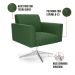 Kit 2 Poltronas Giratória Viena Gomada Suede Verde Base Cromada - D'Rossi