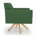 Kit 2 Poltronas Giratória Viena Gomada Suede Verde Base de Madeira MA30 - D'Rossi