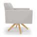 Kit 2 Poltronas Giratória Viena Gomada Veludo Cinza Base de Madeira MA30 - D'Rossi