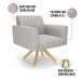 Kit 2 Poltronas Giratória Viena Gomada Veludo Cinza Base de Madeira MA30 - D'Rossi