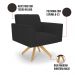 Kit 2 Poltronas Giratória Viena Gomada Veludo Preto Base de Madeira MA30 - D'Rossi