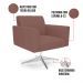 Kit 2 Poltronas Giratória Viena Gomada Veludo Rosê Base Cromada - D'Rossi