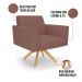 Kit 2 Poltronas Giratória Viena Gomada Veludo Rosê Base de Madeira MA30 - D'Rossi