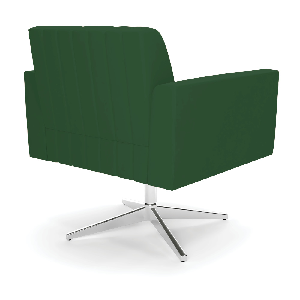 Kit 2 Poltronas Giratória Viena Gomada Veludo Verde Base Cromada - D'Rossi