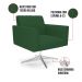 Kit 2 Poltronas Giratória Viena Gomada Veludo Verde Base Cromada - D'Rossi