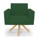 Kit 2 Poltronas Giratória Viena Gomada Veludo Verde Base de Madeira MA30 - D'Rossi