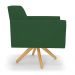 Kit 2 Poltronas Giratória Viena Gomada Veludo Verde Base de Madeira MA30 - D'Rossi