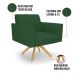 Kit 2 Poltronas Giratória Viena Gomada Veludo Verde Base de Madeira MA30 - D'Rossi