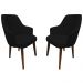 Kit 2 Poltronas Lorem Suede Preto Pés Chanfrado Tabaco C05 - D'Rossi