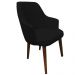 Kit 2 Poltronas Lorem Suede Preto Pés Chanfrado Tabaco C05 - D'Rossi