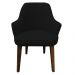 Kit 2 Poltronas Lorem Suede Preto Pés Chanfrado Tabaco C05 - D'Rossi