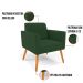 Kit 2 Poltronas Pés Palito Castanho Marisa Veludo Verde D03 - D'Rossi