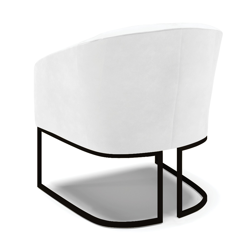 Kit 2 Poltronas Stella Corano Branco Base Metálica Industrial Preto - D'Rossi
