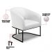 Kit 2 Poltronas Stella Corino Branco Base Metálica Industrial Preto - D'Rossi
