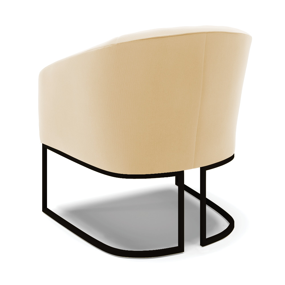 Kit 2 Poltronas Stella Suede Bege Base Metálica Industrial Preto - D'Rossi