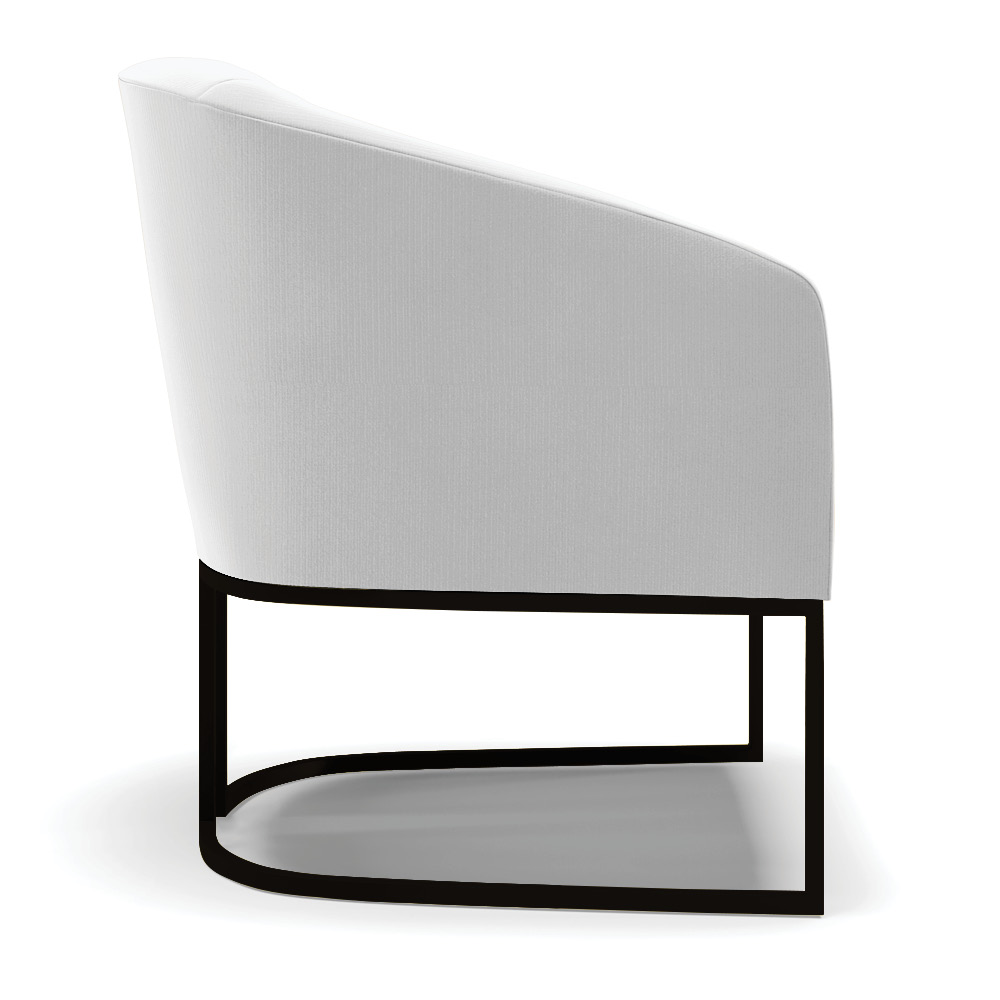 Kit 2 Poltronas Stella Suede Cinza Base Metálica Industrial Preto - D'Rossi