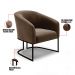 Kit 2 Poltronas Stella Suede Marrom Base Metálica Industrial Preto - D'Rossi