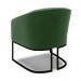 Kit 2 Poltronas Stella Suede Verde Base Metálica Industrial Preto - D'Rossi