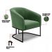 Kit 2 Poltronas Stella Suede Verde Base Metálica Industrial Preto - D'Rossi