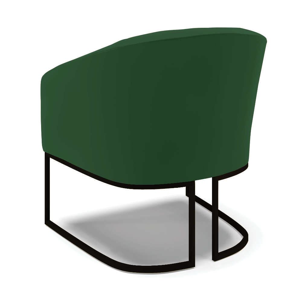Kit 2 Poltronas Stella Veludo Verde Base Metálica Industrial Preto - D'Rossi
