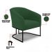 Kit 2 Poltronas Stella Veludo Verde Base Metálica Industrial Preto - D'Rossi