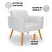 Kit 2 Poltronas Viena Gomada Corano Branco Pés Palito Castanho - D'Rossi