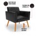 Kit 2 Poltronas Viena Gomada Corano Preto Pés Palito Castanho - D'Rossi