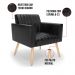 Kit 2 Poltronas Viena Gomada Corano Preto Pés Palito Natural - D'Rossi
